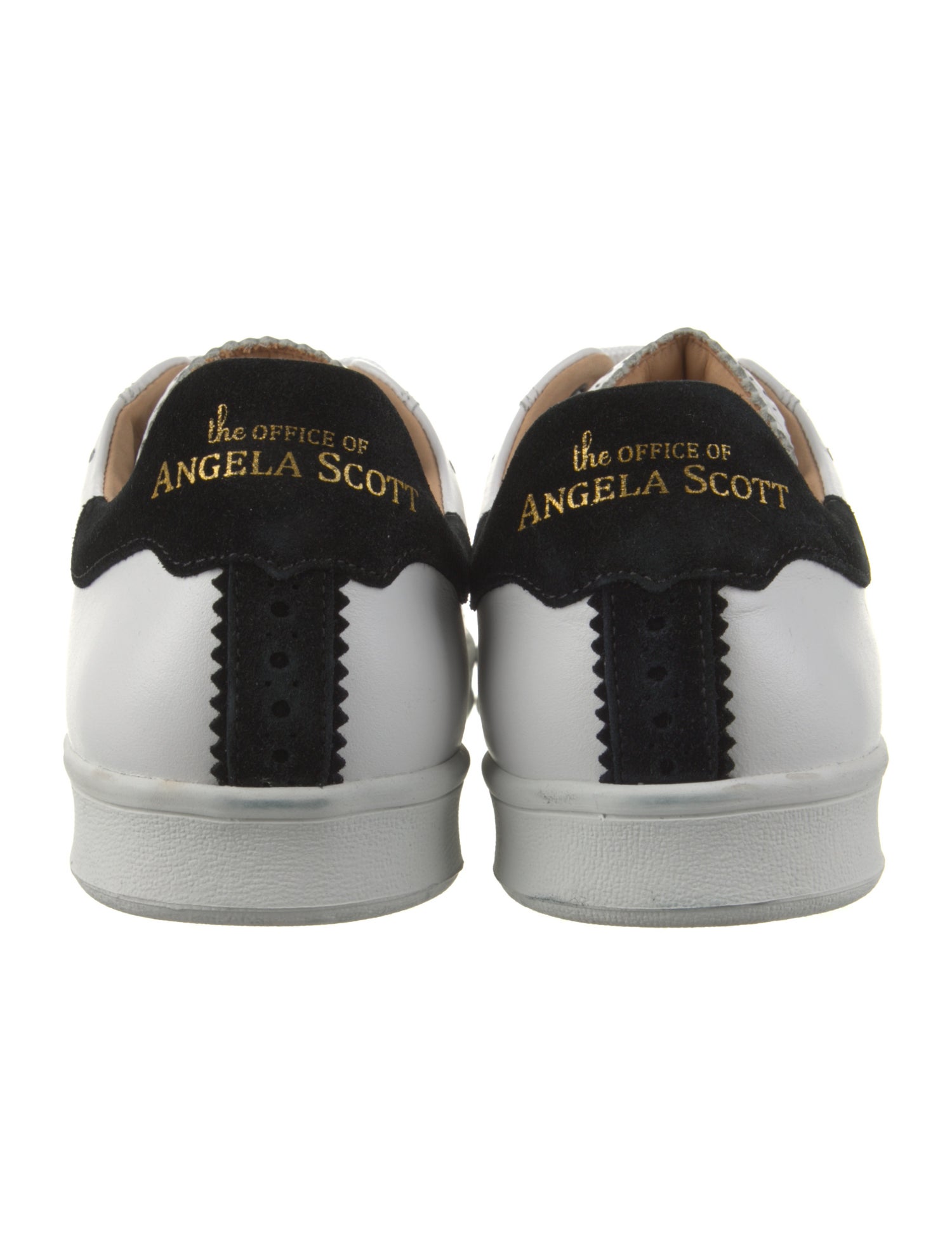 The Office of Angela Scott Leather Colorblock Pattern Sneakers